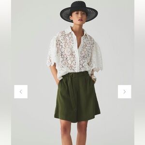 Maeve by Anthropologie Lace Button Down